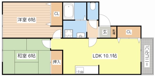 セジュール志賀２の物件間取画像